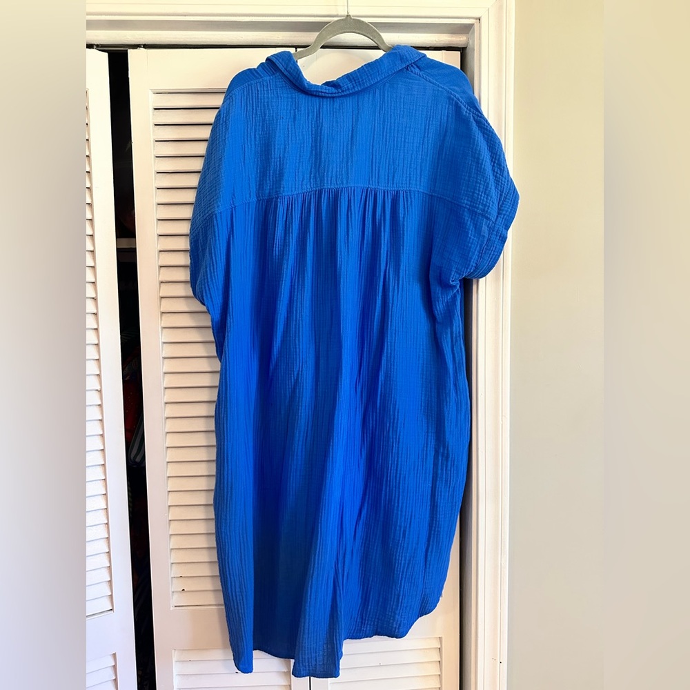 Universal Thread Electric Blue Button-Front Mini Dress - Picture 2 of 2